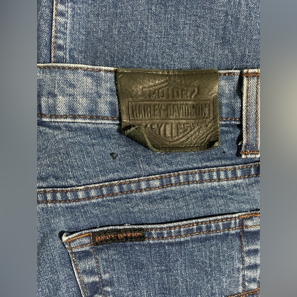 Vintage Harley Davidson High Rise Straight Leg Boot Cut Jeans Size 8 P - Picture 7 of 11